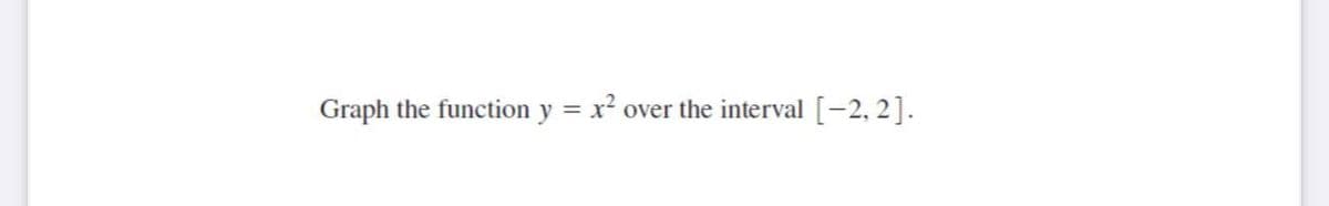 Graph the function y = x? over the interval [-2, 2].
