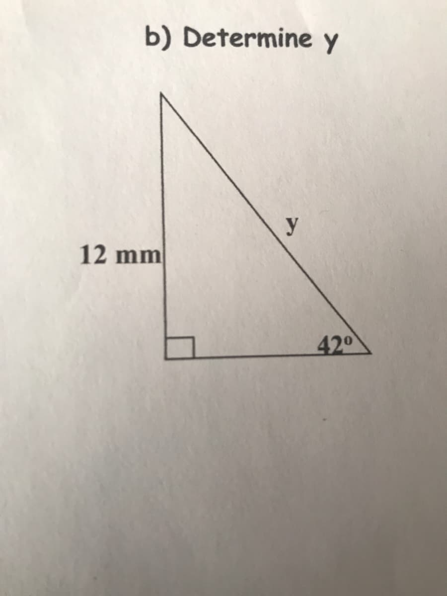 b) Determine y
y
12 mm
420
