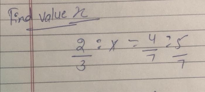 Find Value n
2:x=4:5
