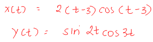 2ct-3) cos Cも-3)
yct) =
sin 2t cos 3t
