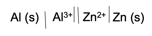 Al (s) | Al³+ Zn²+ Zn (s)