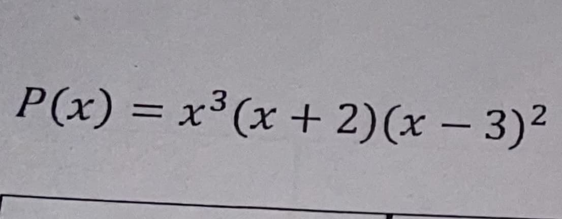 P(x) = x³ (x + 2)(x – 3)²
