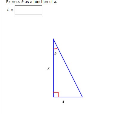 Express e as a function of x.
