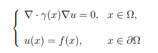 V. y(x)Vu = 0, x € N,
u(x) = f(x),
x € aN
