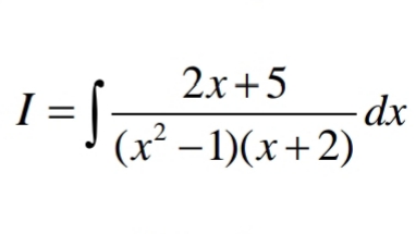 2x+5
I
(x² – 1)(x+2)
dx
