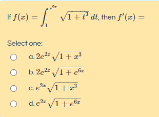 If f(x) =
V1+t* dt, then f' (z) =
