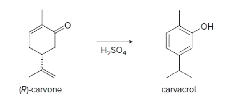 Он
H2SO4
(R)-carvone
carvacrol
