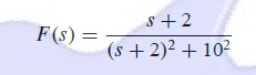 s + 2
F (s) =
(s +2)² + 10²
