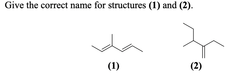 Give the correct name for structures (1) and (2).
(1)
(2)
