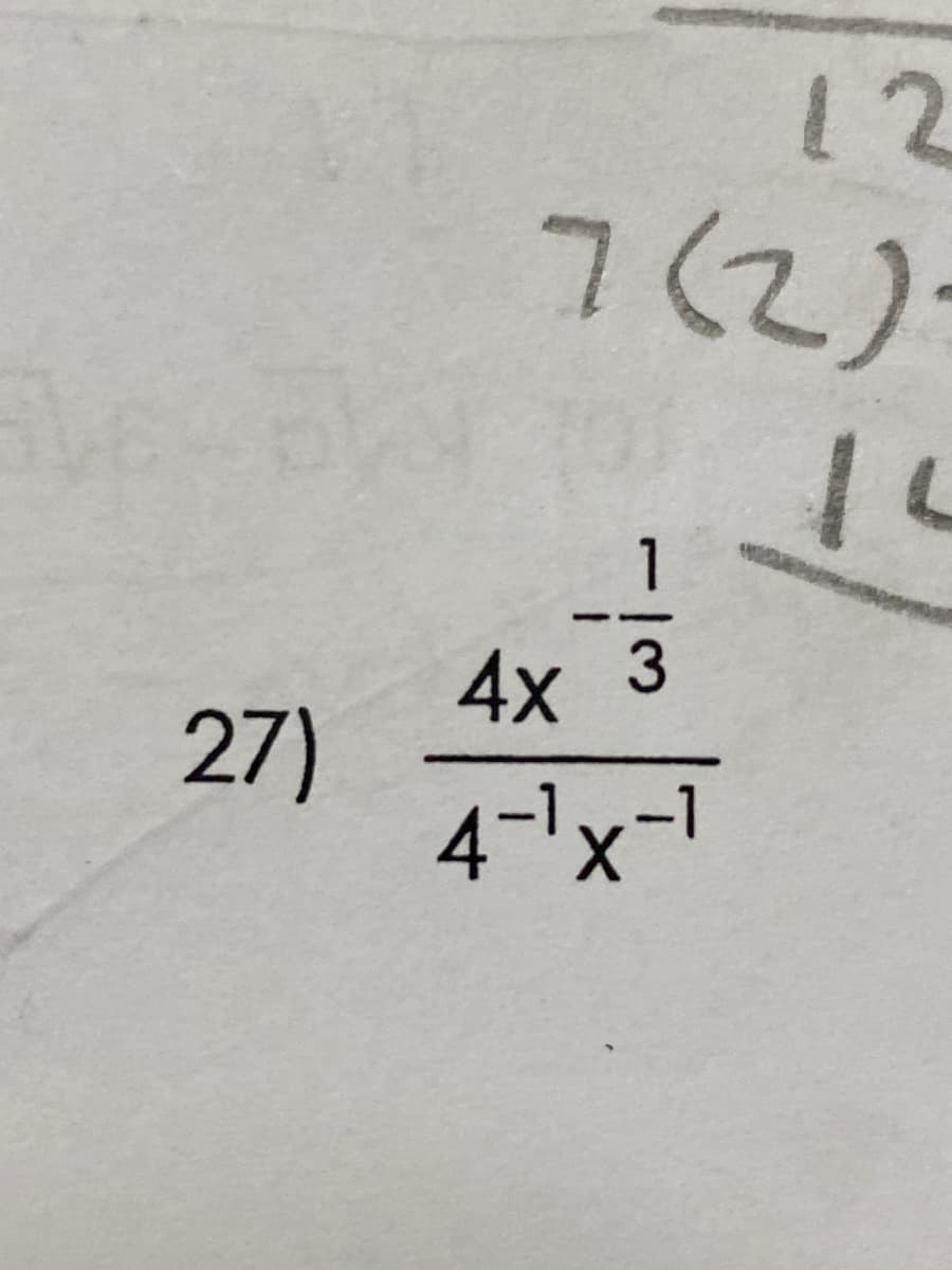 27)
12
7(2).
14
1-33
4x 3
4-1x-1