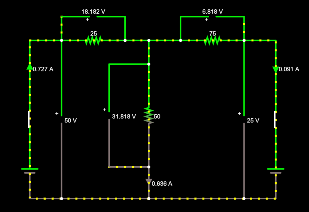 18.182 V
6.818 V
25
75
0.727 A
V0.091 A
+
31.818 V
50
50 V
25 V
0.636 A
