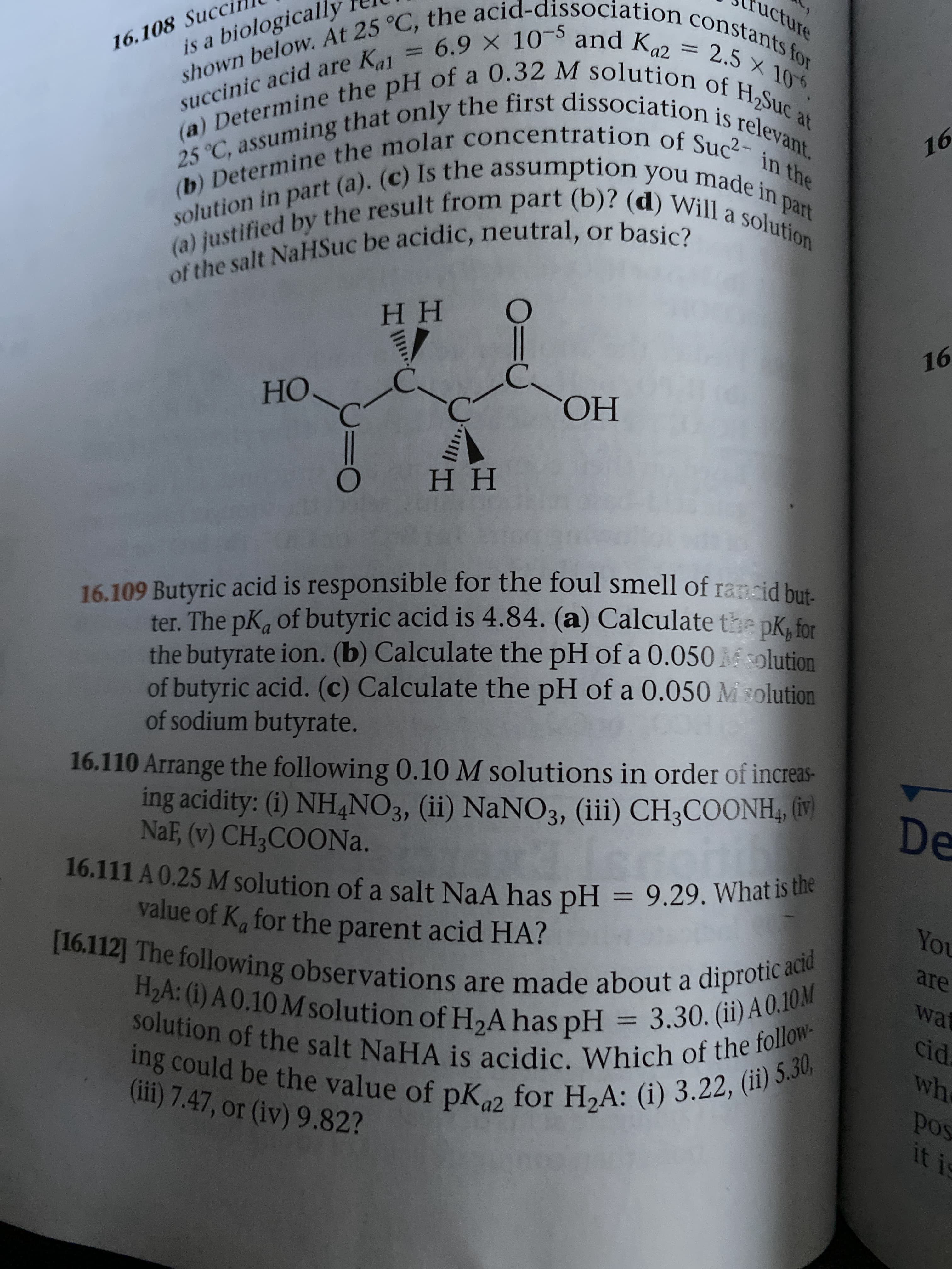 16.110 Arrange the following 0.10 M solutions in order of increas-
ing acidity: (i) NH,NO3, (ii) NaNO3, (iii) CH3COONH, (V)
NaF, (v) CH3COONA.
