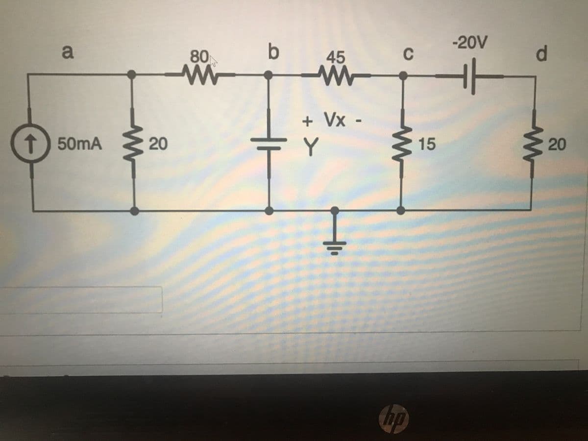 -20V
a
80
b
45
C
d.
+Vx
t 50mA
20
Y
15
20
thp
