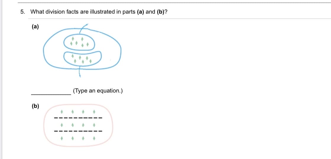 5. What division facts are illustrated in parts (a) and (b)?
(a)
(Type an equation.)
(b)
