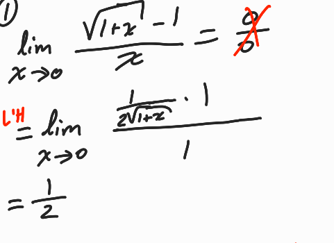 lim
afx
L't lim
VI+x
ofx
루=
ㅈ
-
2√1+2
1
=
1
ote