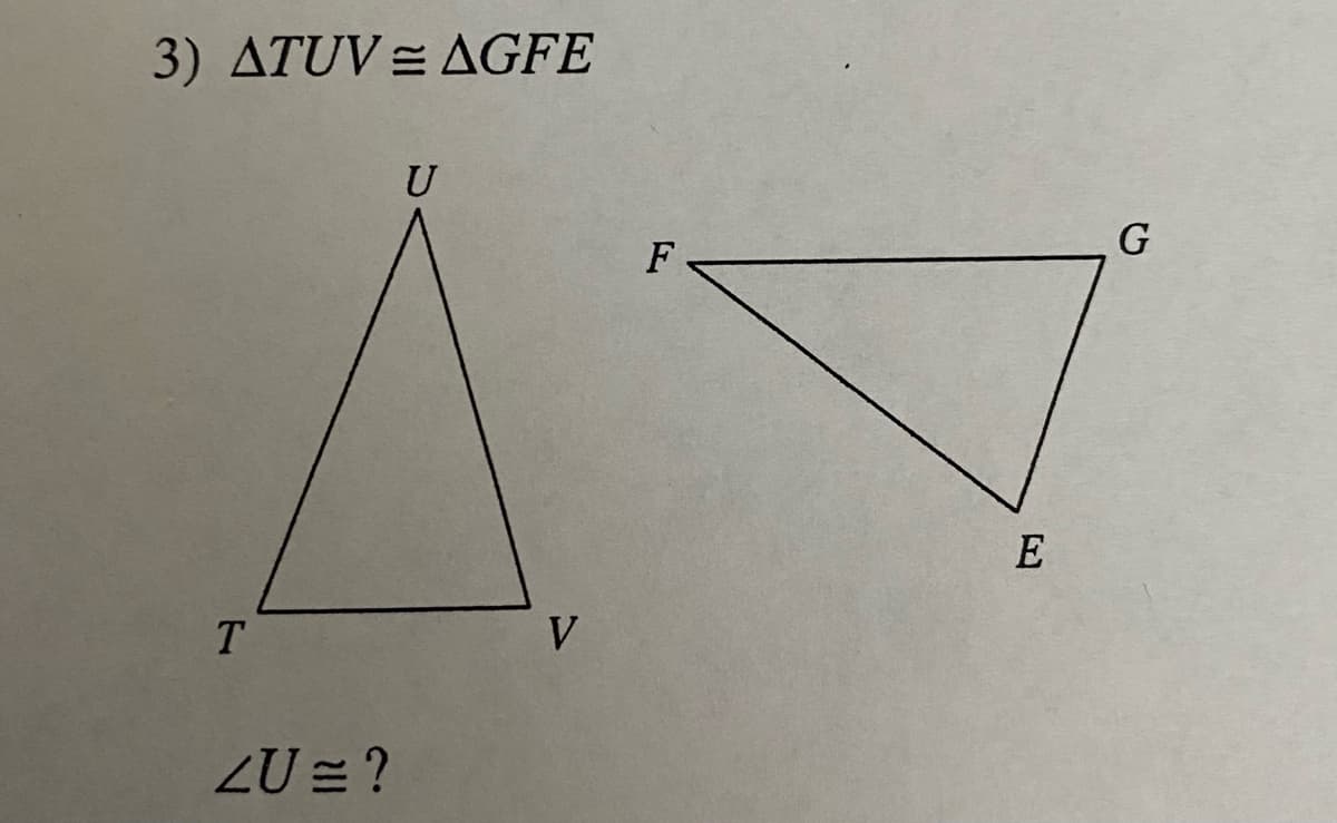 3) ATUV = AGFE
U
G
F
E
V
ZU = ?

