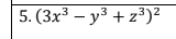 5. (3x³ – y³ + z³)²
