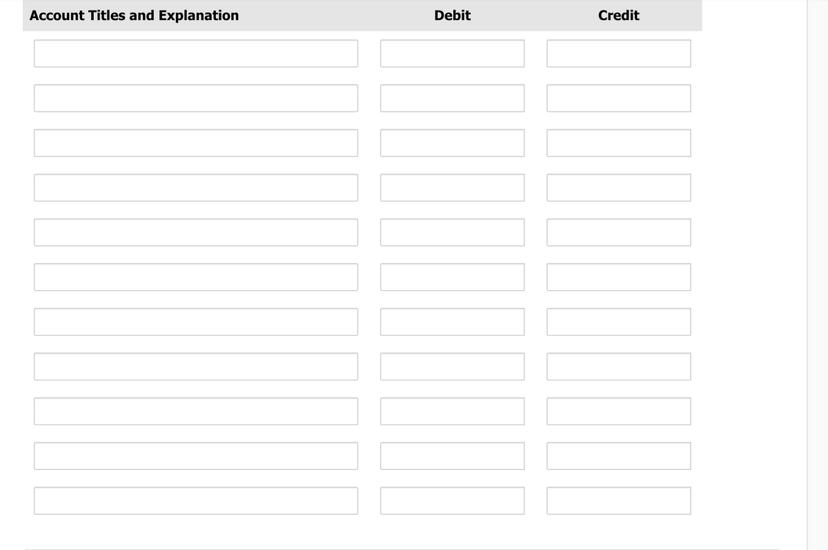 Account Titles and Explanation
Debit
Credit
