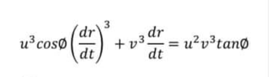 3
dr'
u3 cosØ
dr
dt
+ v3.
= u?v³tanØ
dt
