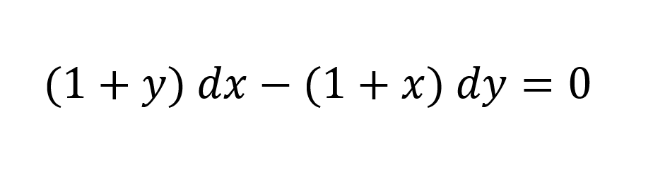 (1 + y) dx – (1 + x) dy = 0
