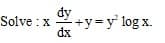 dy
Solve : x
+y=y' log x.
dx
