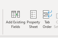 Add Existing Property Tab
Sheet Order Sel
Fields
