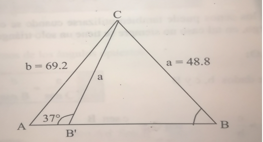 a = 48.8
b= 69.2
a
37%
A
B'
