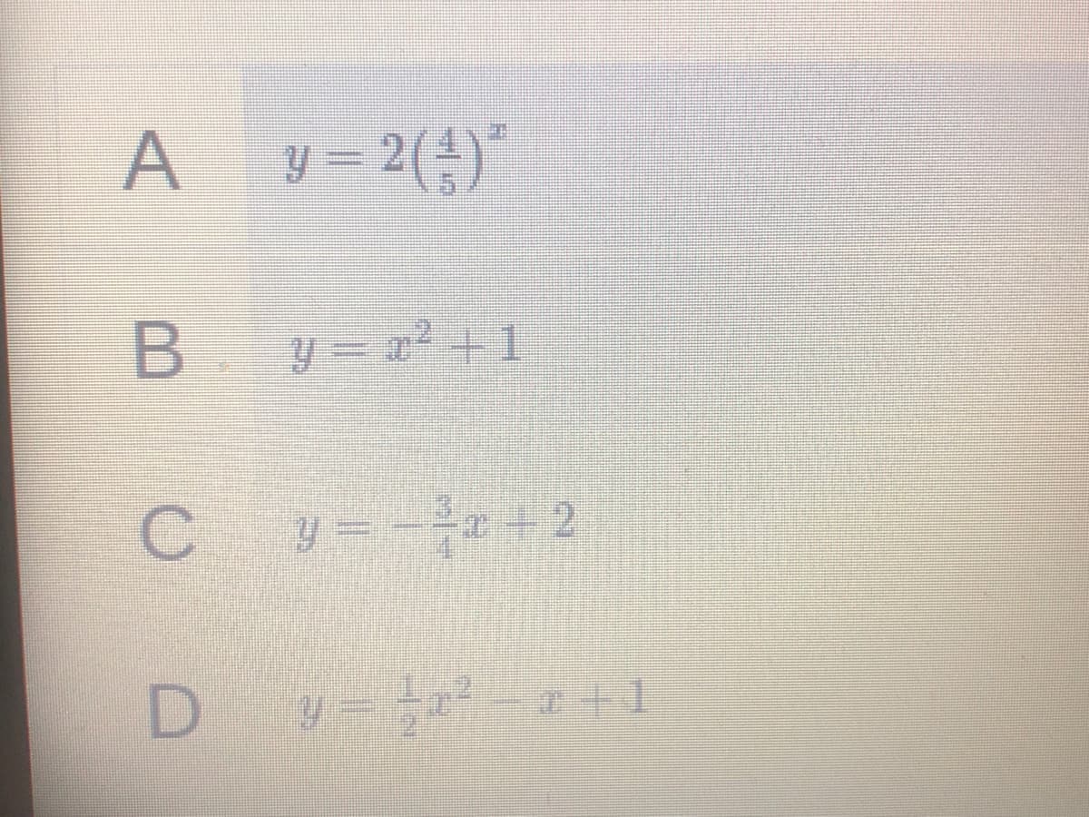 A y=2(층)"
B .
y = +1
y = -a +2
y = -²- a+1
