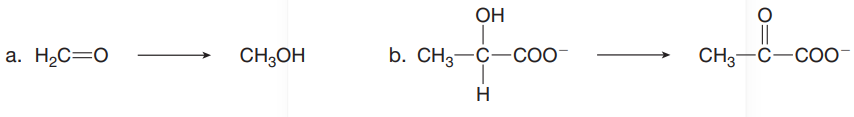 ОН
a. H,C=0
CH;OH
b. CH3-C-COO-
CH3-C-COo-
H
