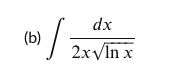 dx
2xVIn x
(b)
