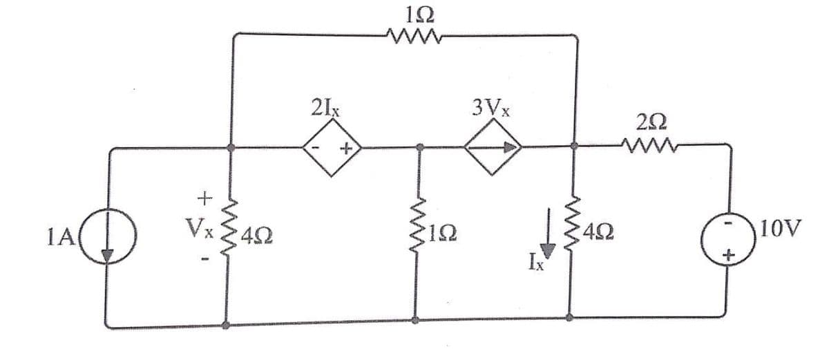 12
21x
3Vx
22
10V
42
I
1A
Vx 42
10
