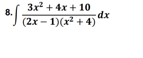 3x2 + 4x + 10
8.
:) (2x – 1)(x² + 4)
|
