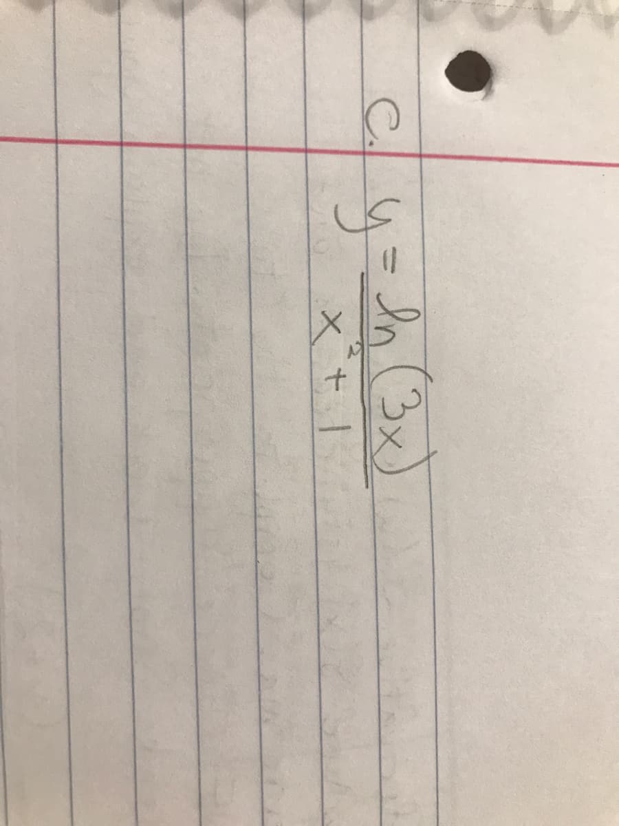 C.
y = ln (3x)
1 + X