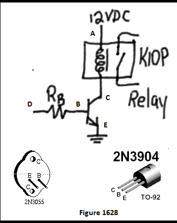 A
KIOP
Relay
D
B
E
2N3904
Е В
EB
E
TO-92
2N3055
Figure 1628
