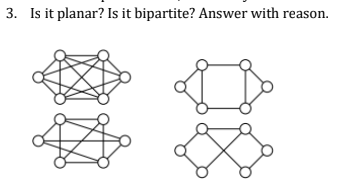3. Is it planar? Is it bipartite? Answer with reason.
