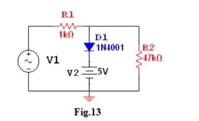 R1
1kn
D1
R2
47kn
1N4001
v1
V2E5V
Fig.13
