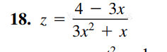 4 - 3x
18. z
3x² + x
