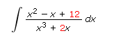 2 – x + 12
dx
x3 + 2x
