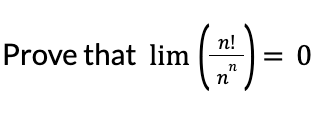 Prove that lim
n!
(3) =
n
0