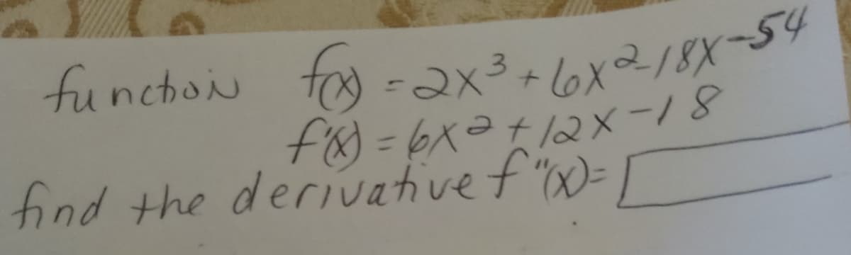 3.
find the derivative f")= /
