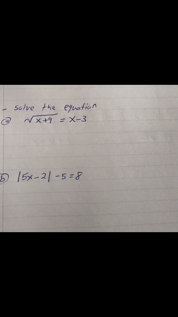 solve the eguation
Nx+9 = X-3
