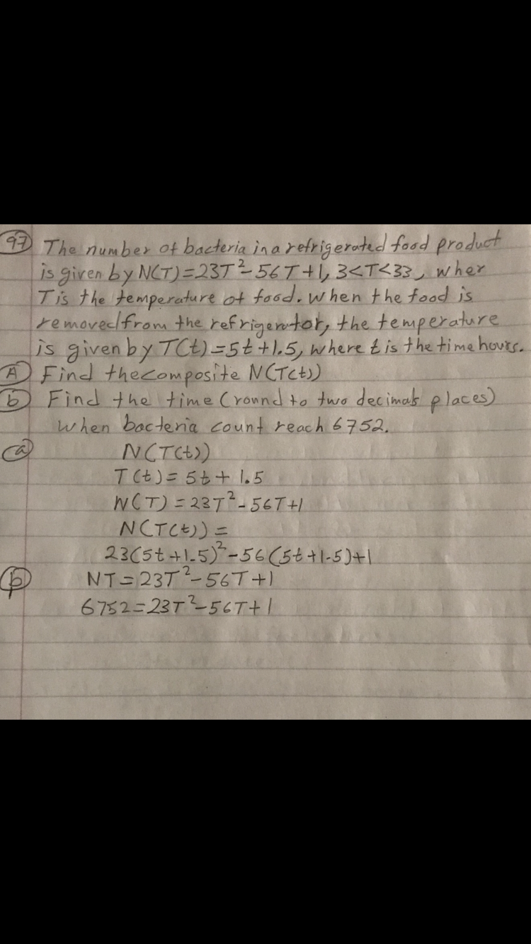 Find the time (ronnd to two decimas places)
when bacteria count reach 6752.
