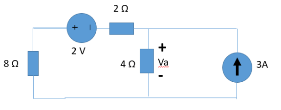 8 Ω
2V
2 Ω
4Ω
+
Va
Τ ЗА