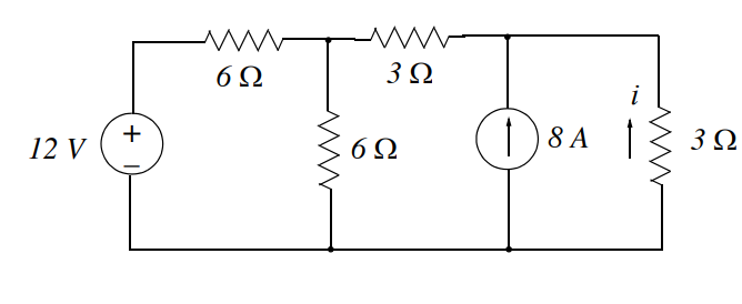 ww
6Ω
3Ω
(1 8A 13 32
+
12 V
6Ω
8 A
3Ω
