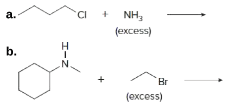a.
CI
NH3
(excess)
b.
N.
Br
(excess)
