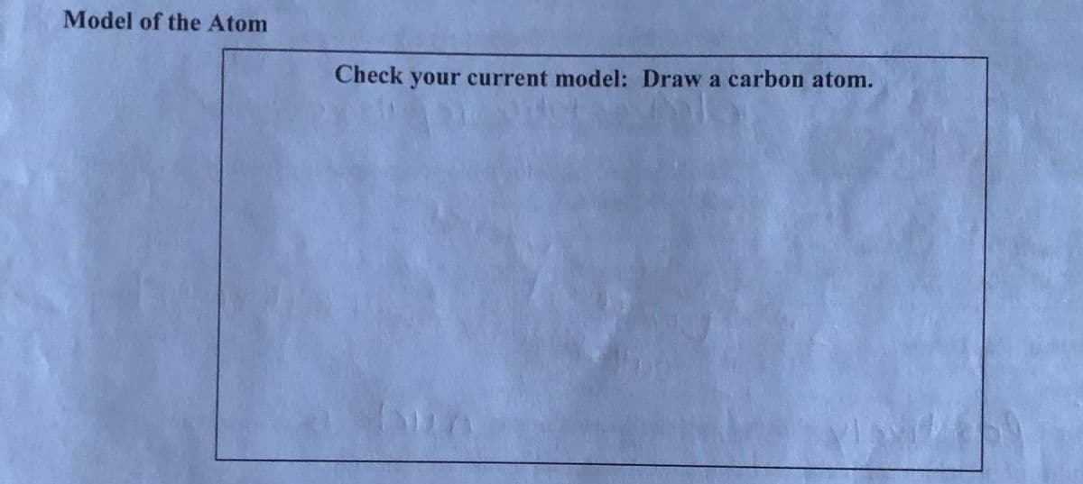 Model of the Atom
Check your current model: Draw a carbon atom.