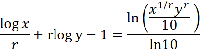 x!/ry"
In
.1/r
log x
+ rlog y – 1 =
10
In10
