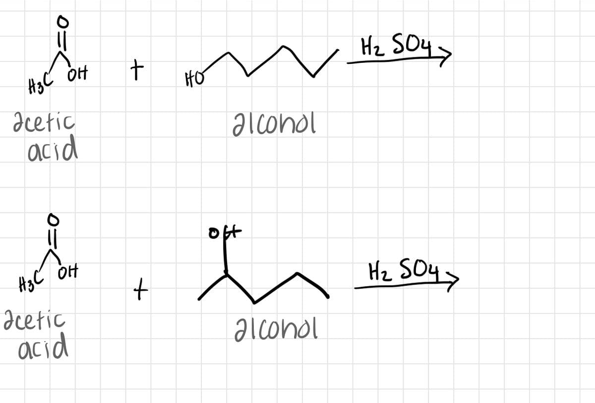 Hz SOy>
HO
Əcetic
acid
əlconol
H3C OH
Hz SOy>
acetic
acid
alconol
