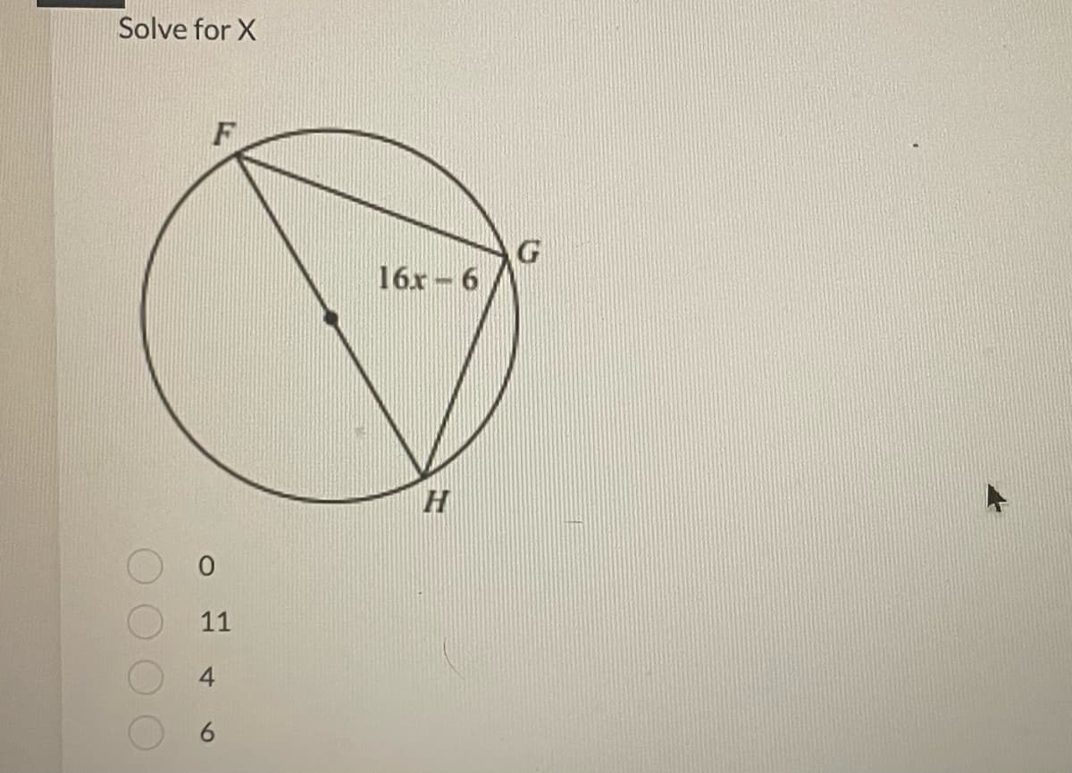 Solve for X
F
11
16x-6
H
G
