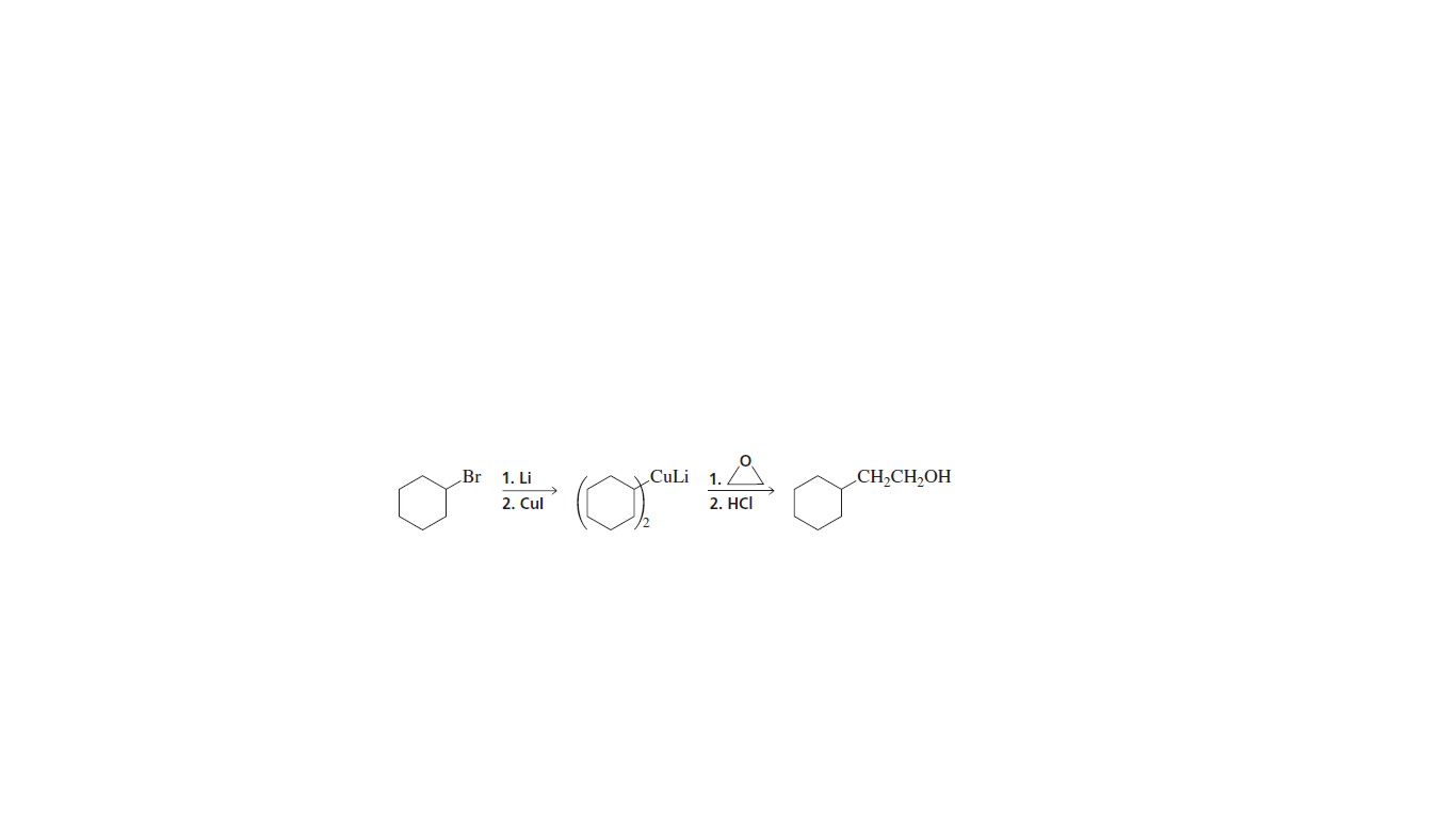 Br
1. Li
CuLi
1.
CH,CH2OH
2. Cul
2. HCI
